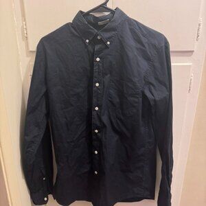 J Crew Casual Navy Button Down Slim Small